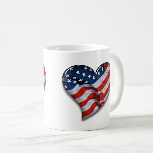 Mug Cœur de drapeau américain (Devant droit)