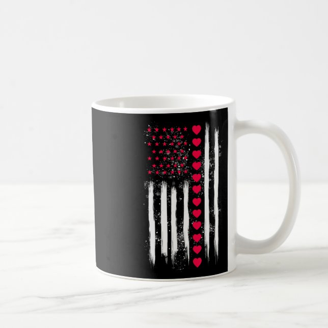 Mug Cœur de drapeau américain de la Saint-Valentin vin (Droite)