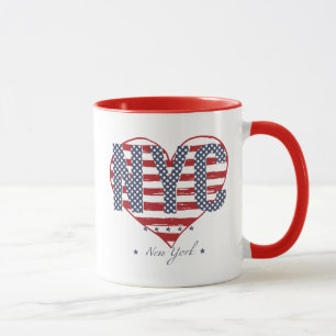 Mug Coeur de drapeau américain de NYC