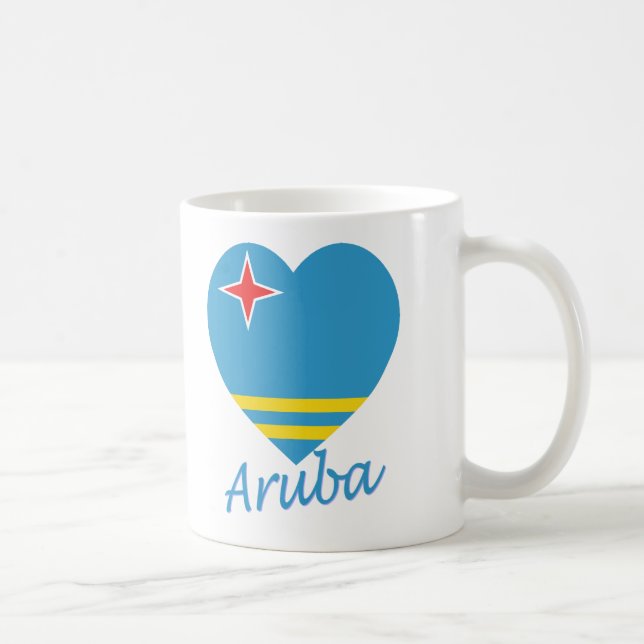 Mug Coeur de drapeau d'Aruba (Droite)