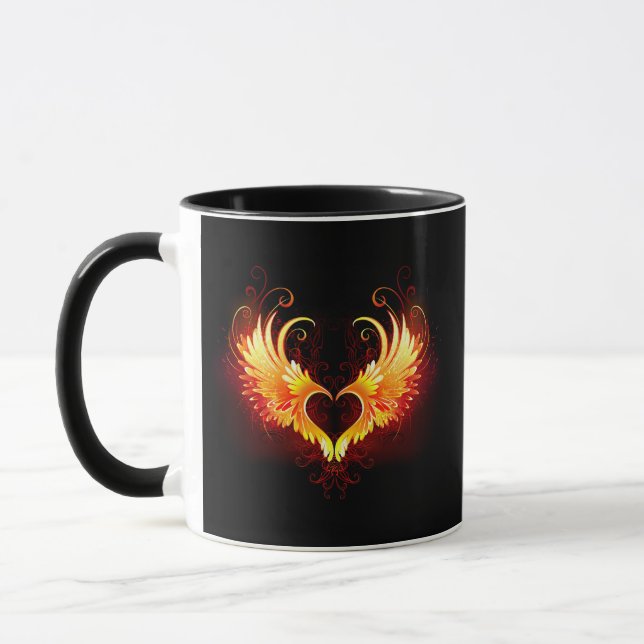 Mug Cœur de feu d'ange avec des ailes (Gauche)