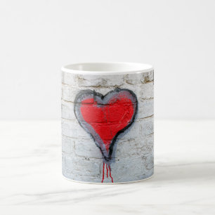Mug Coeur de graffiti rouge