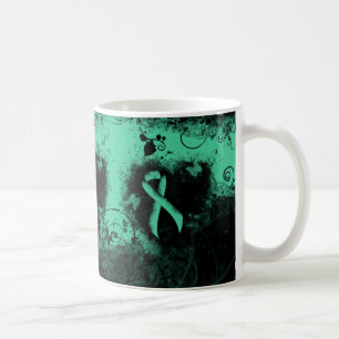 Mug Coeur de Grunge de la Monnaie vert de sensibilisat