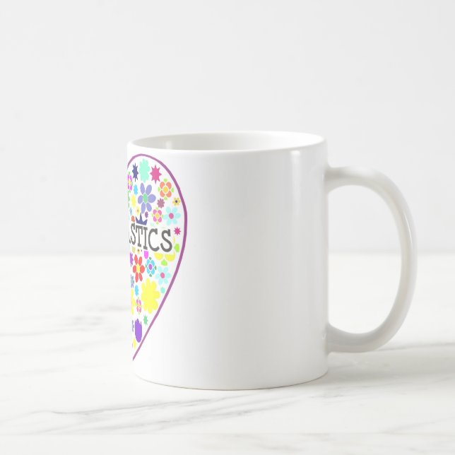 Mug Coeur de gymnastique avec des fleurs (Droite)
