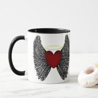 Mug Cœur de halo à ailes noires