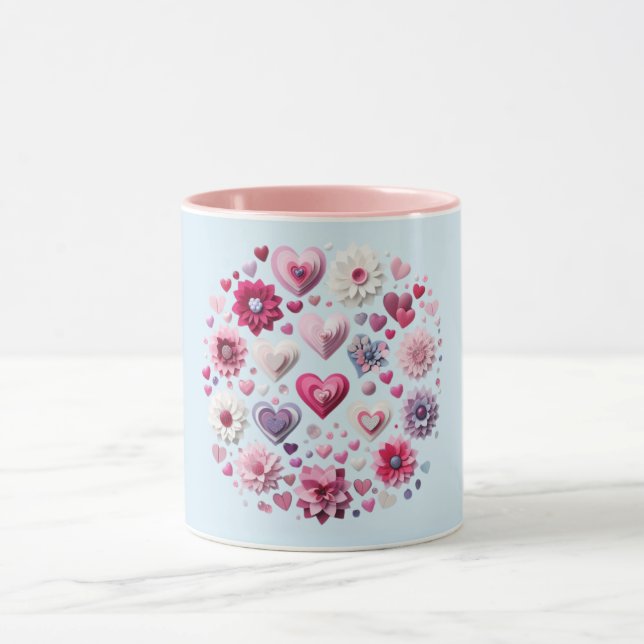 Mug Coeur de la Saint Valentin florale (Centre)