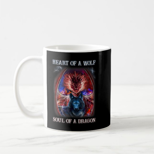 Mug Coeur De L'Âme De Loup D'Un Dragon - Dragon Cool - (Gauche)