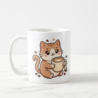 Mug Cœur de Latte Chat Mignon Cadeau pour Amateur