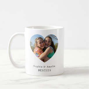 Mug Cœur de Meilleurs Amis Personnalisé Photo Nom
