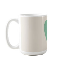 Mug Coeur de Monnaie Vert Maïs Minimaliste Personn