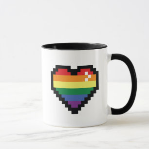 Mug Coeur de pixel arc-en-ciel