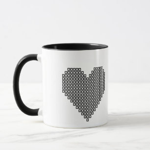 Mug Coeur de pixel noir