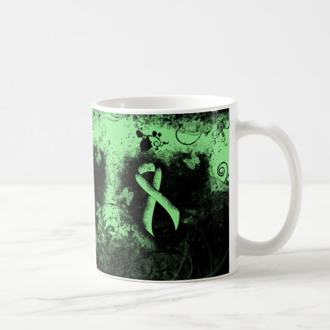 Mug Coeur de pontage vert clair (Droite)