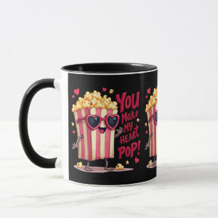 Mug Cœur de Popcorn Design de la Saint-Valentin Pop