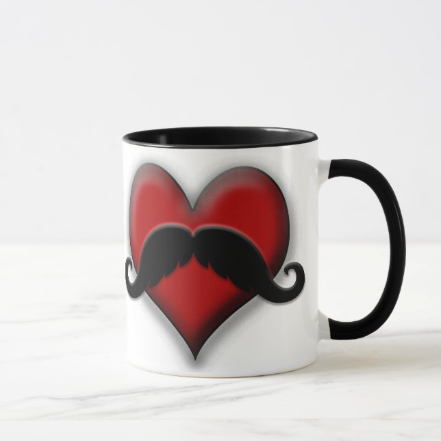 Mug Coeur de rouge de moustache (Droite)