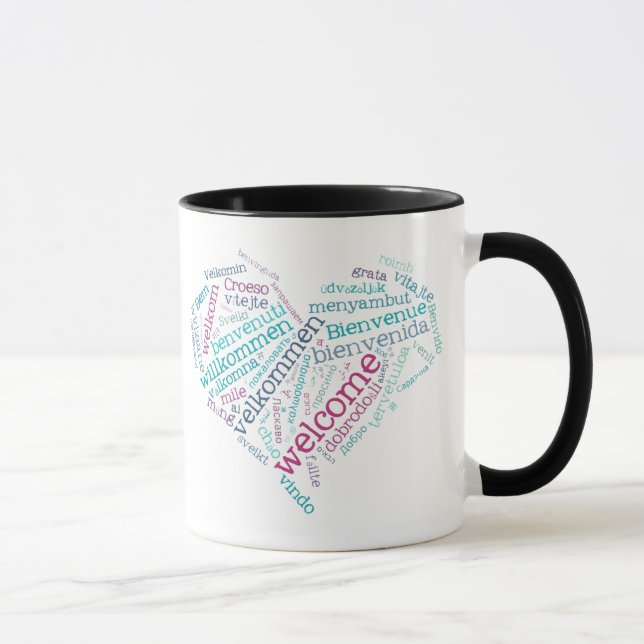 Mug Coeur de texte d'accueil (Droite)