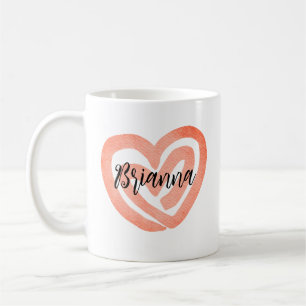 Mug Coeur de tourbillon de corail personnalisé