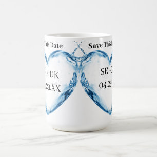 Mug Coeur d'eau personnalisé Économisez cette date