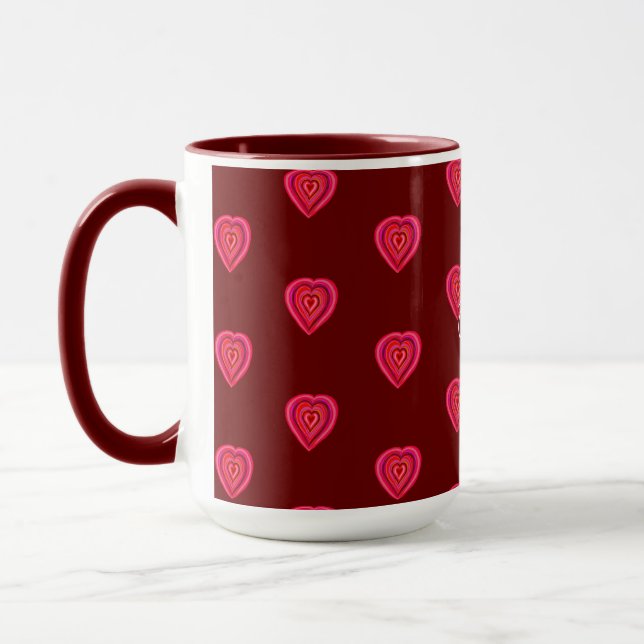 Mug coeur décoratif rouge (Gauche)