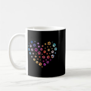 Mug Cœur d'empreinte de patte de chien Pates volantes 