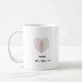 Mug Cœur d'empreinte digitale personnalisé pour un mar