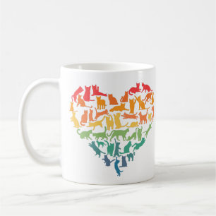 Mug Coeur des chats Amoureux de les chats animaux colo