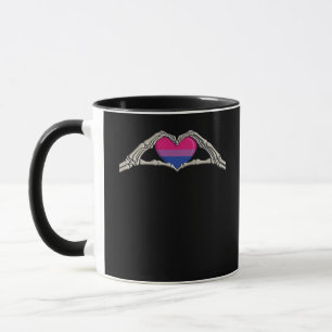 Mug Coeur des mains osseuses Goth bisexuel