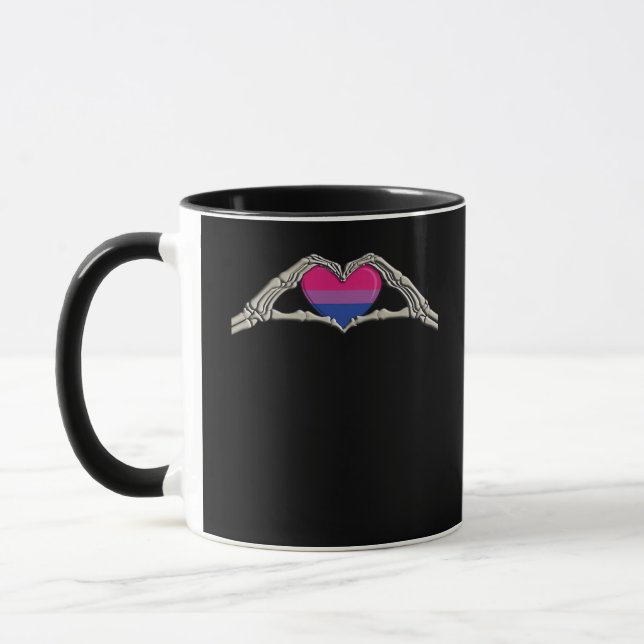 Mug Coeur des mains osseuses Goth bisexuel (Gauche)
