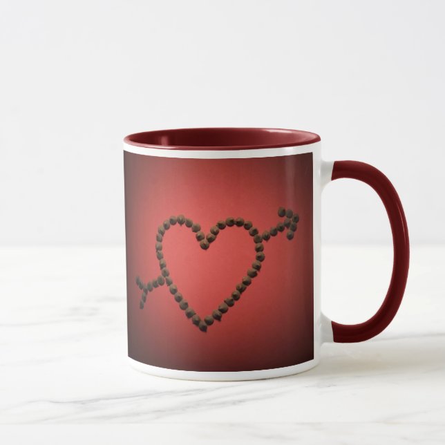 Mug Coeur des puces de chocolat (Droite)