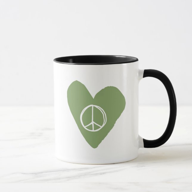 Mug Coeur des signes de paix (Droite)