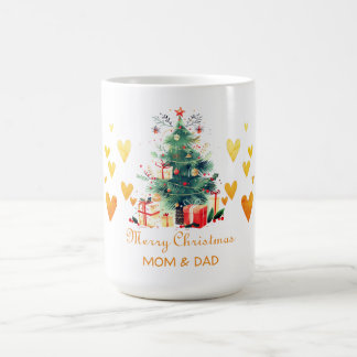 Mug Coeur d'or, Arbre de Noël, Présents