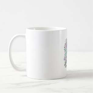 Mug Cœur doux de licorne Corne pointue Fond blanc Typo