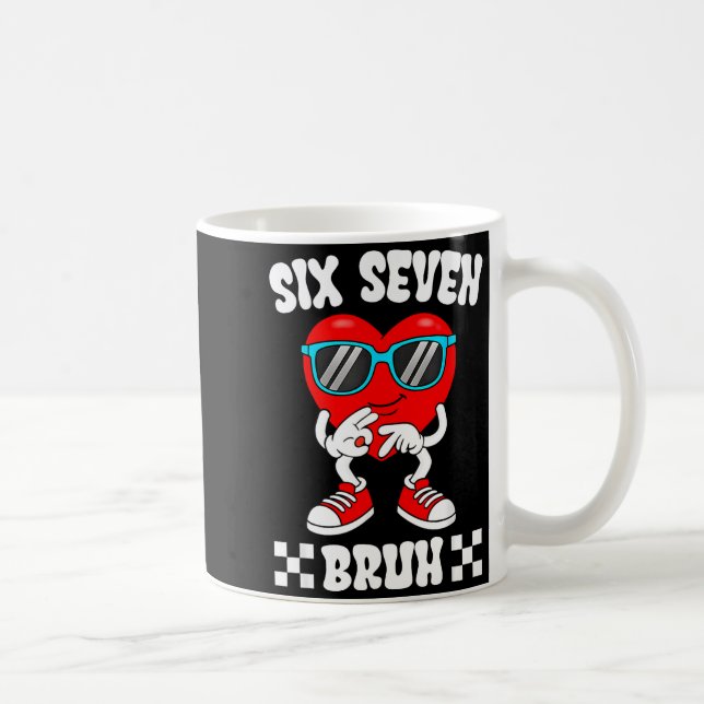 Mug Cœur drôle 67 Bruh Saint-Valentin Six Sept Mème Ge (Droite)