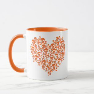 Mug Coeur du crâne orange