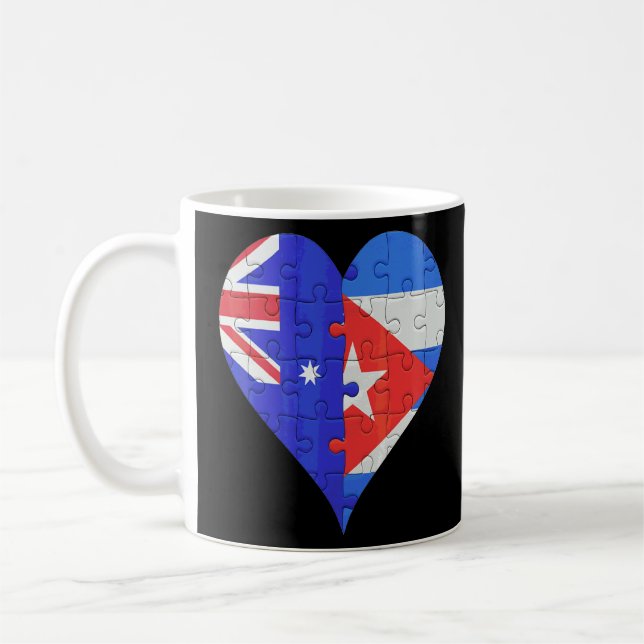 Mug Coeur du drapeau australien cubain (Gauche)