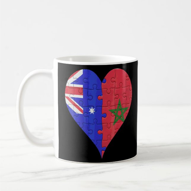 Mug Coeur du drapeau australien marocain (Gauche)