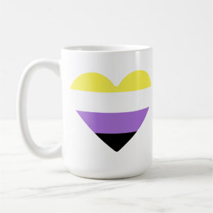 Mug Cœur du drapeau de fierté non binaire