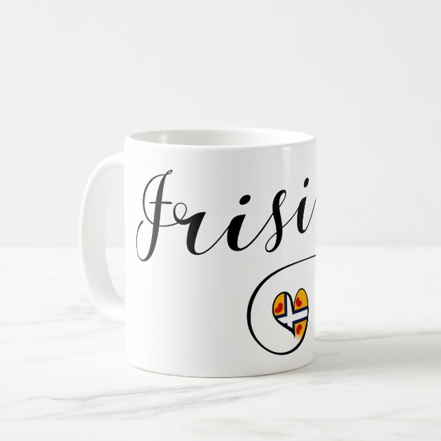 Mug Coeur du drapeau de la Frise, Frisians (Devant gauche)
