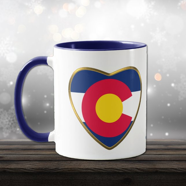 Mug Coeur du drapeau du Colorado (Créateur téléchargé)