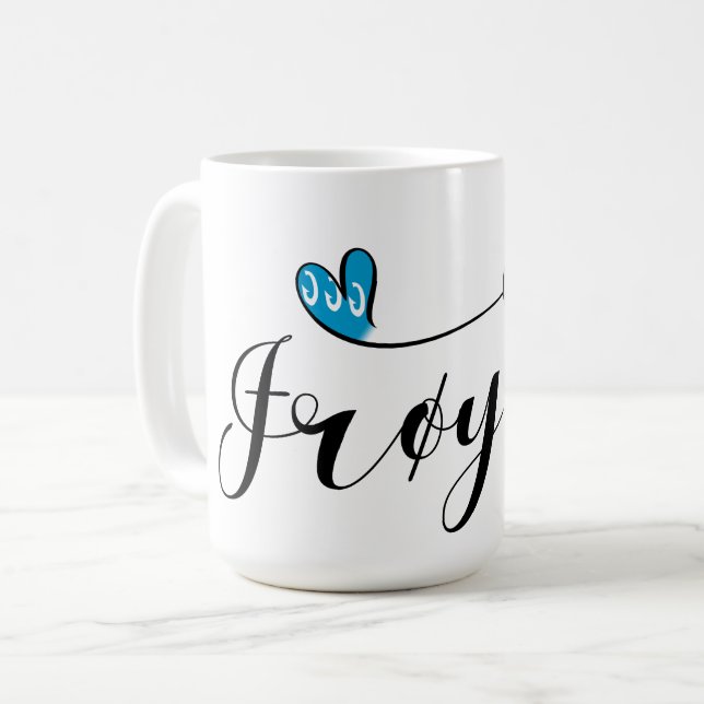 Mug Coeur du drapeau Frøya, Trøndelag, Norvège (Devant gauche)