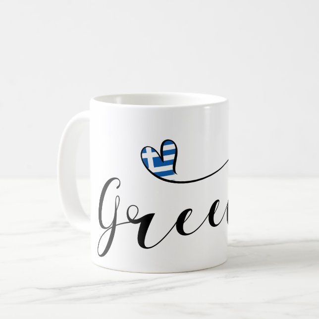 Mug Coeur du drapeau grec, Grèce (Devant gauche)
