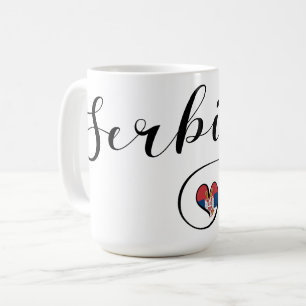 Mug Coeur du drapeau serbe, Republika Srbija