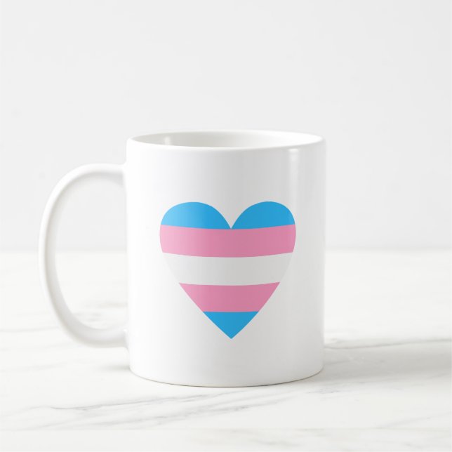Mug Coeur du drapeau transgenre (Gauche)