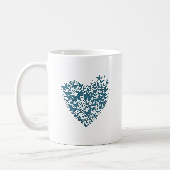 Mug Coeur d'un papillon, coeur de papillon mignon (Gauche)