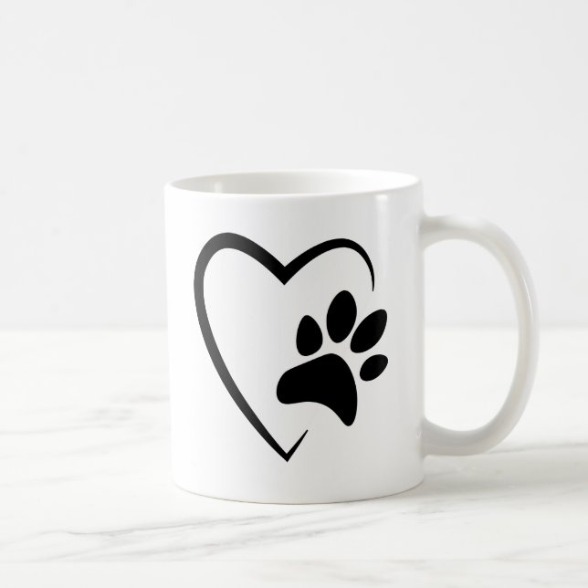 Mug Coeur Empreinte de patte animal (Droite)