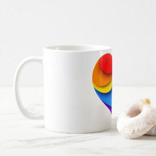 Mug Cœur en forme de SlipperyJoe arc-en-ciel rouge ora