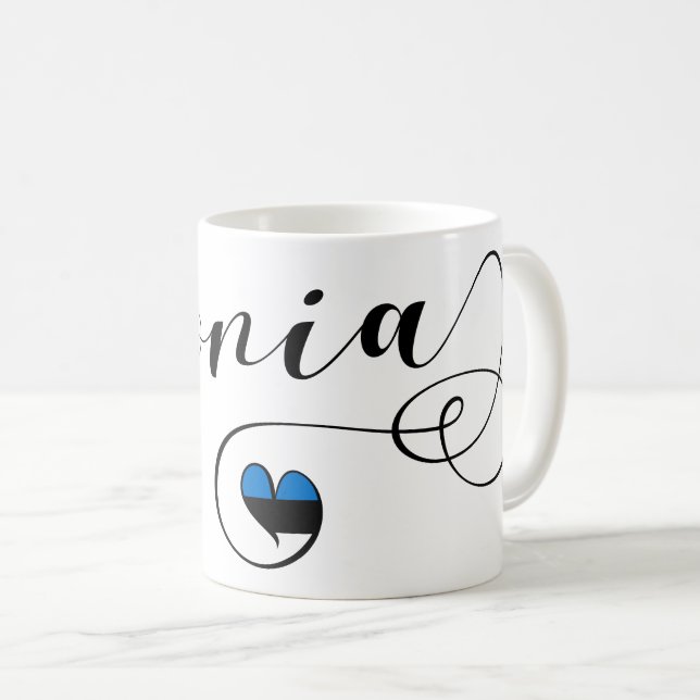Mug Coeur Estonie Mug, Finn, Estonien (Devant droit)