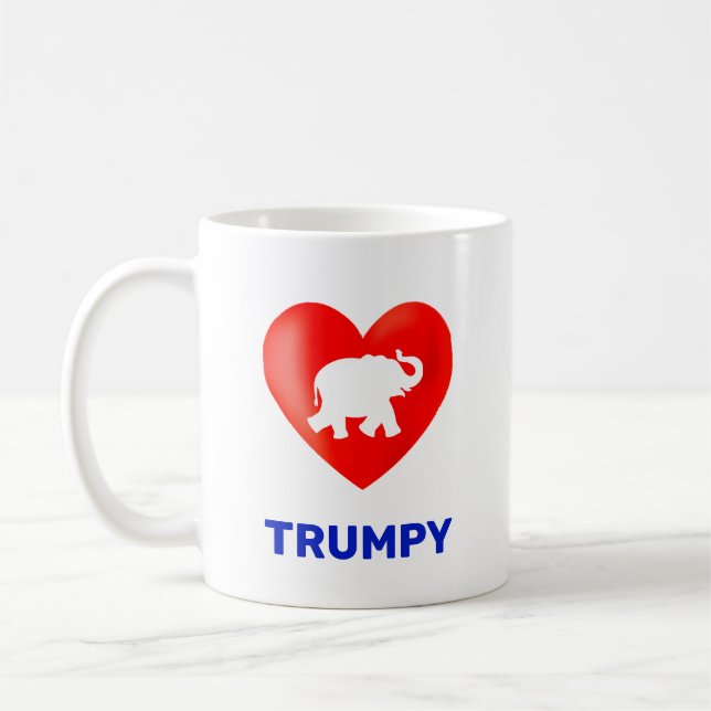 Mug Cœur et éléphant Trumpy modifiables (Gauche)