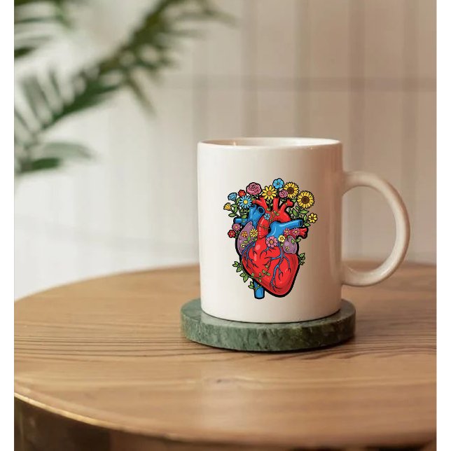 Mug Cœur et fleurs (Créateur téléchargé)