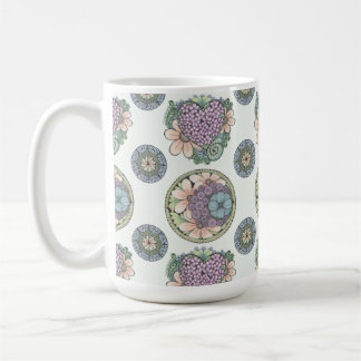 Mug Coeur et fleurs doodle art mug.